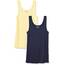Amazon Essentials Damen Tanktop, Schmale Passform, 2er-Pack, Gelb/Marineblau, XXL
