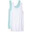 Amazon Essentials Damen Tanktop, Schmale Passform, 2er-Pack, Aquablau/Weiß, XXL