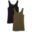 Amazon Essentials Damen Tanktop, Schmale Passform, 2er-Pack, Olivgrün/Schwarz, XL