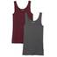 Amazon Essentials Damen Tanktop, Schmale Passform, 2er-Pack, Burgunderrot/Dunkelgrau Meliert, XXL