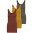ONLY 3er Pack Damen Oberteile Basic Tank Tops weiß, schwarz, grau, blau, Creme Frauen Shirt lang Sommer Shirts Top 15201465 (L, Farbmix 3)