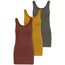 ONLY 3er Pack Damen Oberteile Basic Tank Tops weiß, schwarz, grau, blau, Creme Frauen Shirt lang Sommer Shirts Top 15201465 (XS, Farbmix 3)
