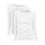 Basic Treasure 2-Pack Langarmshirts für Damen Weiß, Longsleeve Baumwolle 95%, Langarmshirt Baumwolle, Basic Shirt Damen S