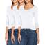 ONLY Damen Langarmshirt Figurbetont und Tailliert aus Baumwolle, Rundhalsausschnitt (3er Love Mix 7 - L) (3xWhite)