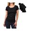 Basic Treasure 3er Pack Tshirt Damen Schwarz, Kurzärmliges Shirt, 100% Baumwolle T Shirt (Schwarz, S)