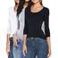 ONLY Damen Langarmshirt Figurbetont und Tailliert aus Baumwolle, Rundhalsausschnitt (3er Love Mix 2 - XS) (Black, White, Grey)