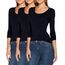 ONLY Damen Langarmshirt Figurbetont und Tailliert aus Baumwolle, Rundhalsausschnitt (3er Love Mix 1 - S) (3xBlack)