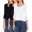 ONLY Damen Langarmshirt Figurbetont und Tailliert aus Baumwolle, Rundhalsausschnitt (3er Love Mix 6 - L) (Black, Black, White)