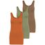 ONLY 3er Pack Damen Basic Tops Tank Top dunkel blau lang 15201465 Farb Mix 7 XL