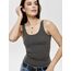 ONLY 3er Pack Damen Basic Tops Tank Top dunkel grau lang 15201465 (XL, Grau (Dark Grey Melange))