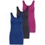 ONLY 3er Pack Damen Oberteile Basic Tank Tops weiß, schwarz, grau, blau, Creme Frauen Shirt lang Sommer Shirts Top 15201465 (L, Farbmix 4)