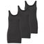ONLY 3er Pack Damen Basic Tops Tank Top dunkel grau lang 15201465 (XL, Grau (Dark Grey Melange))