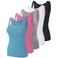 BQTQ 5 Stück Unterhemd Damen Tank Top mit Quadratischem Ausschnitt, Elastische Tank Tops Camisole Crop Top Stretch Untershirt Ärmellos, Schwarz, Weiß, Grau, Blau, Rosarot, XL
