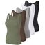 BQTQ 5 Stück Unterhemd Damen Tank Top mit Quadratischem Ausschnitt, Elastische Tank Tops Camisole Crop Top Stretch Untershirt Ärmellos, Schwarz, Grau, Weiß, Kaffee, Armeegrün, M