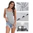 BQTQ 5 Stück Unterhemd Damen Tank Top mit Quadratischem Ausschnitt, Elastische Tank Tops Camisole Crop Top Stretch Untershirt Ärmellos, Schwarz, Weiß, Grau, Dunkelgrau, L