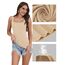 BQTQ 5 Stück Unterhemd Damen Tank Top mit Quadratischem Ausschnitt, Elastische Tank Tops Camisole Crop Top Stretch Untershirt Ärmellos, Schwarz, Weiß, Grau, Beige, Rosa, L