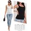 BQTQ 5 Stück Unterhemd Damen Tank Top mit Quadratischem Ausschnitt, Elastische Tank Tops Camisole Crop Top Stretch Untershirt Ärmellos, Schwarz, Grau, Weiß, Kaffee, Armeegrün, L
