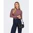 ONLY Onlemma L/S High Neck Top Noos JRS T-Shirt, Rose Brown/Details: Melange, S Donna