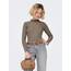 ONLY Damen Onlemma L/S High Neck Top Noos JRS Langarmshirt, Caribou, XS EU