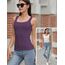 BQTQ 5er-Pack Damen-Tank-Tops, quadratischer Ausschnitt, ärmellos, Damen-Tank-Top, Unterhemden, Schwarz, Weiß, Grau, mittelgroße Orchidee, Dunkelgrau, Groß
