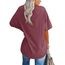 Ebifin Damen Oversize T Shirt mit V-Ausschnitt Kurzärmeliges Casual Lockere Basic Sommer Tee Shirts Bluse.Weinrot.M