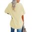 Ebifin Damen Oversize T Shirt mit V-Ausschnitt Kurzärmeliges Casual Lockere Basic Sommer Tee Shirts Bluse.Hellgelb.M