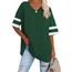 Ebifin Oversize T Shirt mit V-Ausschnitt Damen Kurzärmeliges Casual Lockere Basic Sommer Tee Shirts Bluse.Grün.L
