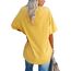 Ebifin Damen Oversize T Shirt mit V-Ausschnitt Kurzärmeliges Casual Lockere Basic Sommer Tee Shirts Bluse.Gelb.L