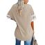 Ebifin Oversize T Shirt mit V-Ausschnitt Damen Kurzärmeliges Casual Lockere Basic Sommer Tee Shirts Bluse.Khaki.L