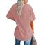 Ebifin Damen Oversize T Shirt mit V-Ausschnitt Kurzärmeliges Casual Lockere Basic Sommer Tee Shirts Bluse.Hellrosa.S