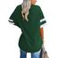 Ebifin Oversize T Shirt mit V-Ausschnitt Damen Kurzärmeliges Casual Lockere Basic Sommer Tee Shirts Bluse.Grün.M