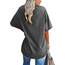Ebifin Damen Oversize T Shirt mit V-Ausschnitt Kurzärmeliges Casual Lockere Basic Sommer Tee Shirts Bluse.Dunkelgrau.S