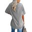 Ebifin Damen Oversize T Shirt mit V-Ausschnitt Kurzärmeliges Casual Lockere Basic Sommer Tee Shirts Bluse.Hellgrau.S