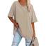 Ebifin 2er Pack Damen Oversize T Shirt mit V-Ausschnitt Kurzärmeliges Casual Lockere Basic Sommer Tee Shirts Bluse