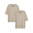 Ebifin 2er Pack Damen Oversize T Shirt mit V-Ausschnitt Kurzärmeliges Casual Lockere Basic Sommer Tee Shirts Bluse