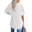 Ebifin Damen Oversize T Shirt mit V-Ausschnitt Kurzärmeliges Casual Lockere Basic Sommer Tee Shirts Bluse.Weiß.XL