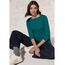 Cecil Damen B317389 Basic T-Shirt In Unifarbe, Petrol Green,XS