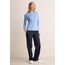 Cecil Damen B317389 Basic T-Shirt In Unifarbe, Fresh Light Blue,XS