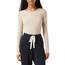 Amazon Essentials Damen Langärmeliges T-Shirt mit Rundhalsausschnitt in klassischer Passform (erhältlich in Übergröße), Hellbraun meliert, XX-Large
