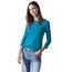 Cecil Damen B317389 Basic T-Shirt In Unifarbe, Dynamic Aqua Blue,L