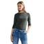 Cecil Damen B317389 Basic Baumwollshirt U-Boot Ausschnitt, Strong Khaki, XXL