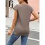 Cuptacc Tops Für Damen T Shirt Rundhals Oberteile Elegant Bluse Kurzarm Damen Sexy Top Sommer CoffeeGrey Groß L 42-44