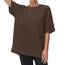 THE GYM PEOPLE Damen Kurzärmeliges mit Rundhalsausschnitt Übergroße T-Shirts Basic Baumwolle Shirts