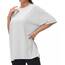 THE GYM PEOPLE Damen Kurzärmeliges mit Rundhalsausschnitt Übergroße T-Shirts Basic Baumwolle Shirts