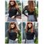 Zeagoo Transparentes Oberteil Damen Netzoberteil Rundhal Langarm Mesh Shirt Sexy Party Tops Netz Clubwear Slim Fit Langarmshirt Schwarz M