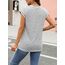 Cuptacc T-Shirt Damen Basic Summer Tops Rundhals T Shirt Damen Baumwolle Lässige Oberteile Elastisch Tank Top Graustreifen L 42-44