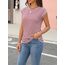Cuptacc T-Shirts Für Damen Elegant Tshirt Damen Baumwolle Rundhals Sommer Oberteile Kurzarm Tops Mode Oberteil Rotstreifen M 38-40