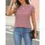 Cuptacc T-Shirts Für Damen Elegant Tshirt Damen Baumwolle Rundhals Sommer Oberteile Kurzarm Tops Mode Oberteil Rotstreifen M 38-40