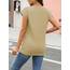 Cuptacc T Shirt Damen Sommer Tops Für Damen Oberteile Rundhalsausschnitt Business Bluse Kurzarm T-Shirt Locker Khaki Groß L 42-44