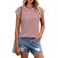 Cuptacc Damen Tshirt Elegante Tank Top Baumwolle Locker Oberteile Damen Sommer Fashion Shirt Gestreiftes Kniff Rotstreifen XS 30-32